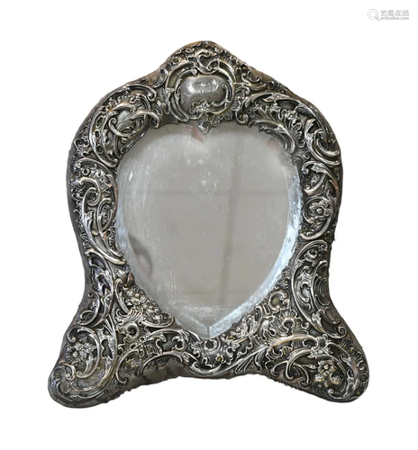 An Edward VII silver framed dressing table mirror,