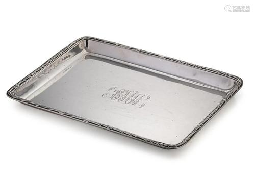 An Edward VII silver tray,