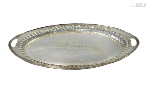 An Edward VII silver tray,