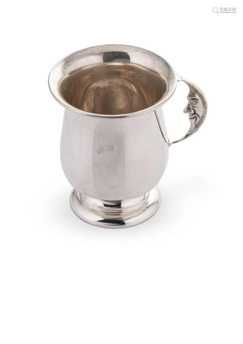 A George V silver christening tankard,