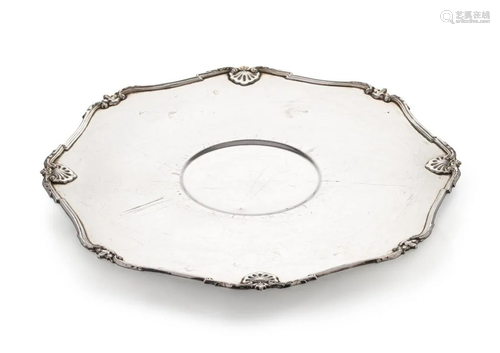 A mid 20th century silver standing dish,