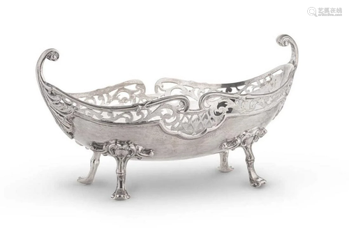 Chester - A George V silver bon bon dish,