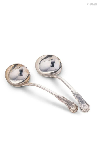 Edinburgh - A pair of Victorian silver sauce ladles,