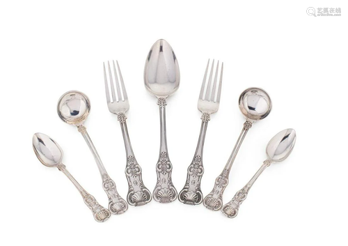 Glasgow - A 23-piece collection of William IV silver flatwar...