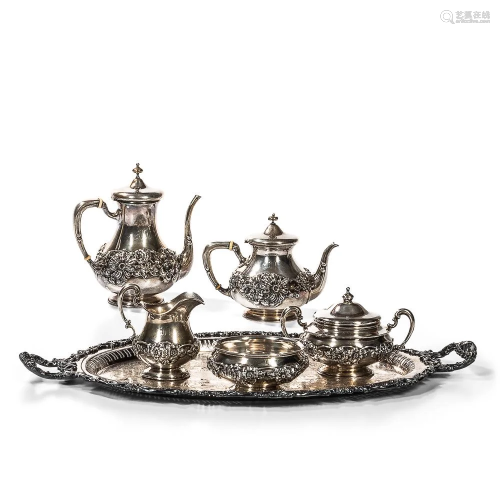 Five-piece Gorham Sterling Silver Tea and Coffee Service &am...
