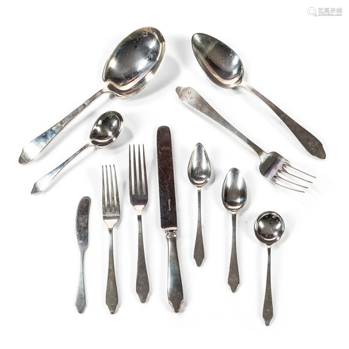 Tiffany & Co. Clinton Pattern Sterling Silver Flatware S...