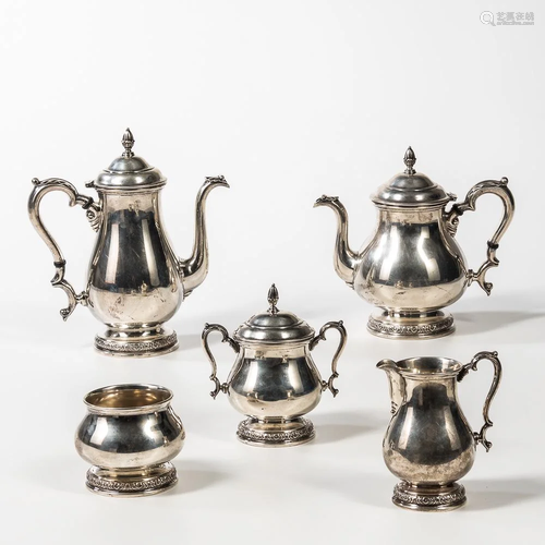 Five-piece International Silver Co. Prelude Pattern Sterling...