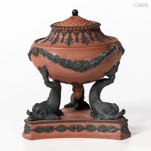 Wedgwood Rosso Antico Incense Burner and Cover