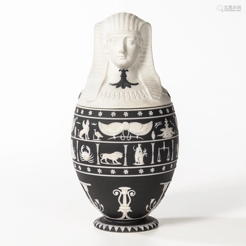 Wedgwood Black Jasper Dip Canopic Jar and Cover