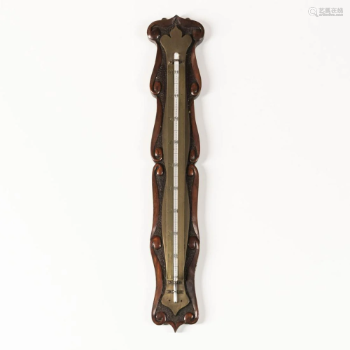 Wood and Brass Thermometer