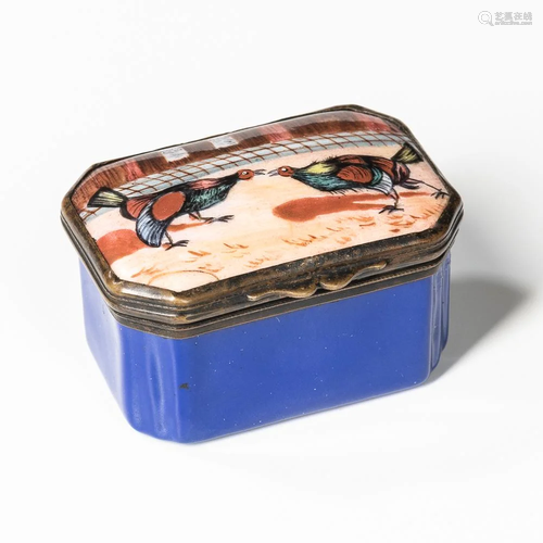 Staffordshire Enamel Cockfighting Box