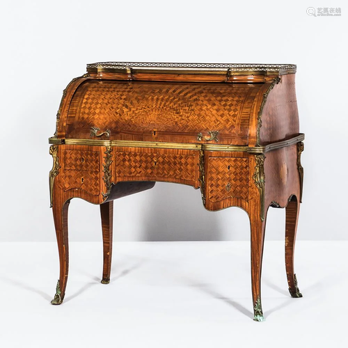 Parquetry Inlaid Bronze Mounted Desk