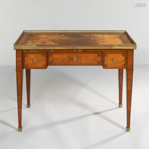 Regency Inlaid Mahogany Leather-top Writing Desk