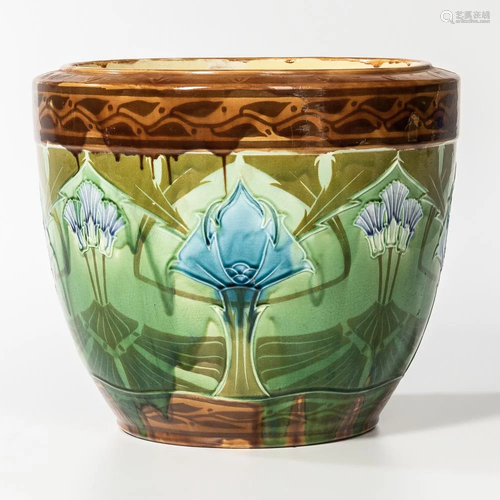 Minton Majolica Secessionist-style Jardiniere