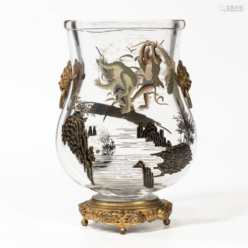 Gilt-bronze-mounted Glass Vase