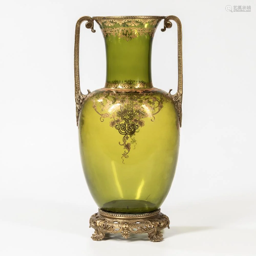 Gilt-bronze Mounted Glass Vase