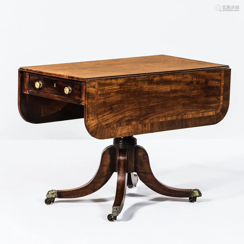 Regency Mahogany Inlaid Drop-leaf Side Table