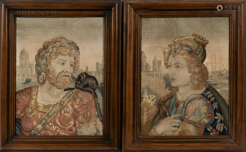 Pair of Framed Tapestry Fragments