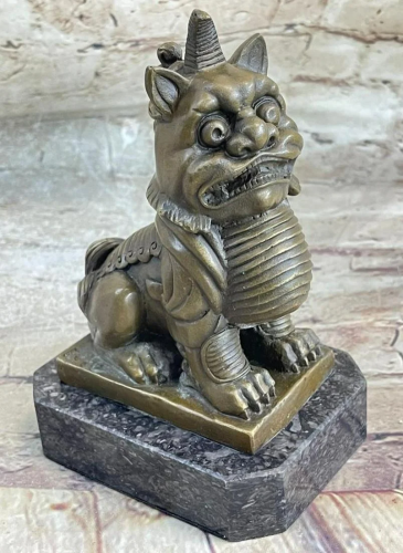 Chinese Guardian Foo Dog Bronze Sculpture