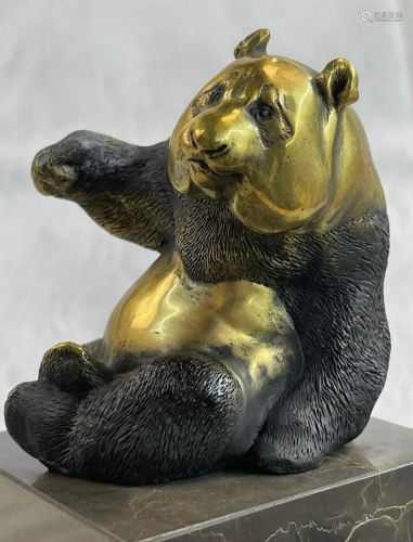 Grand Gold Panda Bronze Sculpture