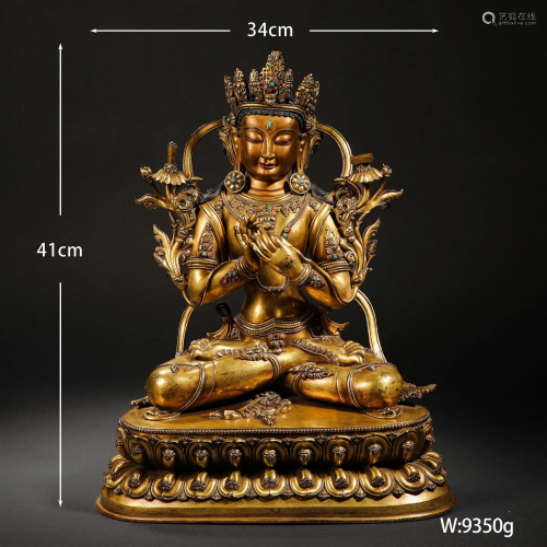 A Tibetan Bronze-gilt Figure of Maitreya