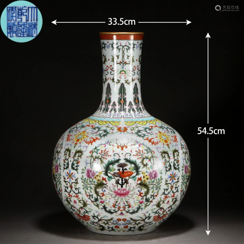 A Chinese Famille Rose Globular Vase