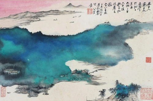 A Chinese Scroll Painting By Zhang Daqian