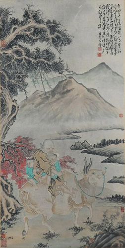 A Chinese Scroll Painting By Huang Shen