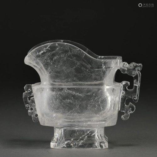 A Chinese Carved Rock Crystal Ewer