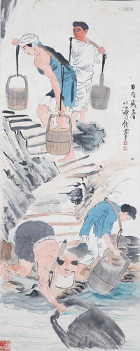 A Chinese Scroll Painting By Xu Beihong