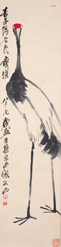 A Chinese Scroll Painting By Qi Baishi