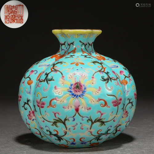 A Chinese Famille Rose Pomegranate Jar