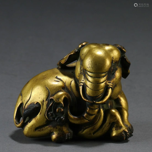 A Chinese Bronze-gilt Ram