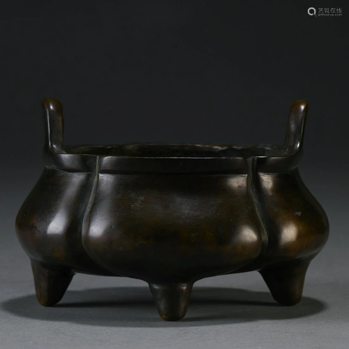 A Chinese Bronze Tripod Censer