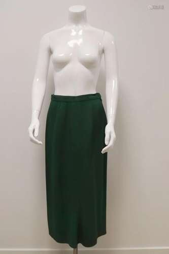 Sonia RYKIEL<br />
JUPE longue en acétate et viscose, vert b...