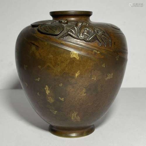 A BRONZE VASE PROBABLY JAPANESE