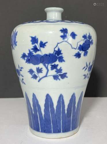 A CHINESE BLUE & WHITE MEIPING VASE, QING DYNASTY (1644-...