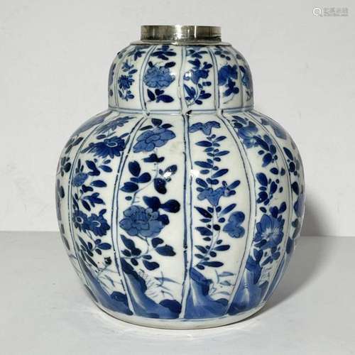 A CHINESE BLUE & WHITE JAR, KANGXI PERIOD (1662-1772)