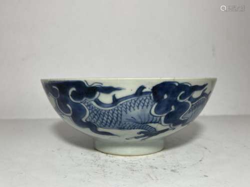 A CHINESE BLUE & WHITE BOWL