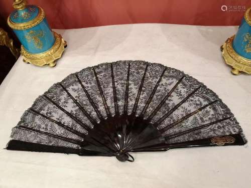 French handmade lace fan