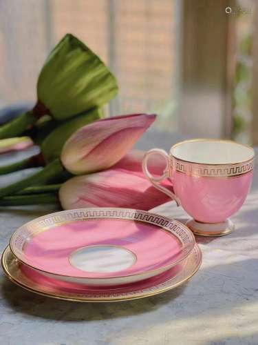 Set of porcelain cups and plates