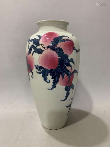 Wang Bu, Peach Pattern Porcelain Vase