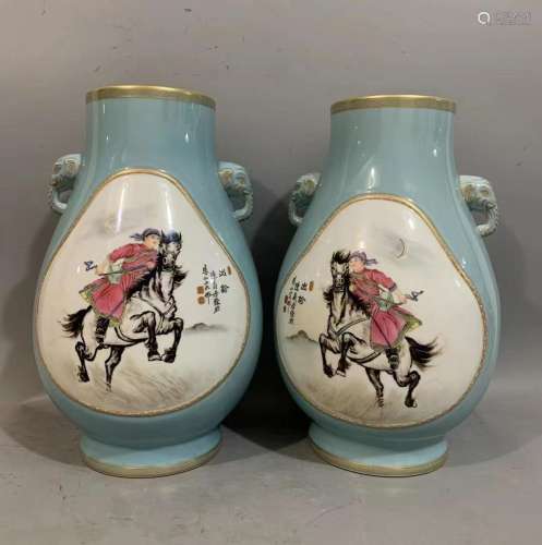 Chen Yifang, Figure Porcelain Vase