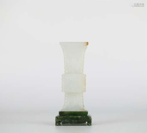 Chinese Hetian white jade and jasper bottle, Qianlong