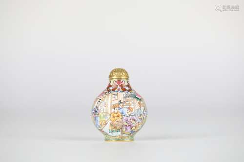 Chinese painting enamel figure snuff bottle, Qianlong