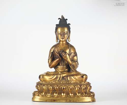 Gilt bronze Buddha statue, Qing Dynasty