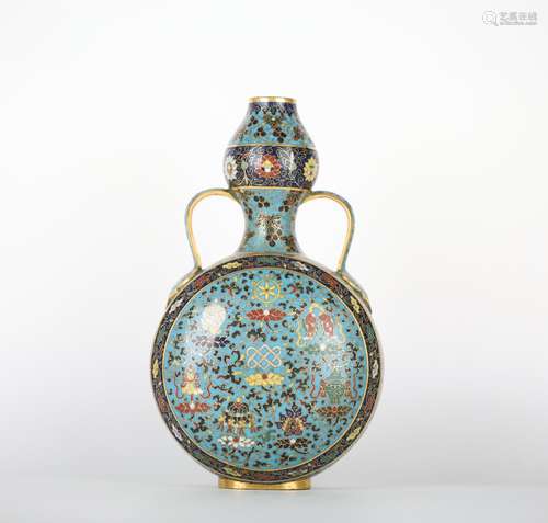 Chinese Cloisonne Eight Treasure Vase. Ming Dynasty