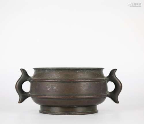 Chinese bronze incense burner, Qing Dynasty