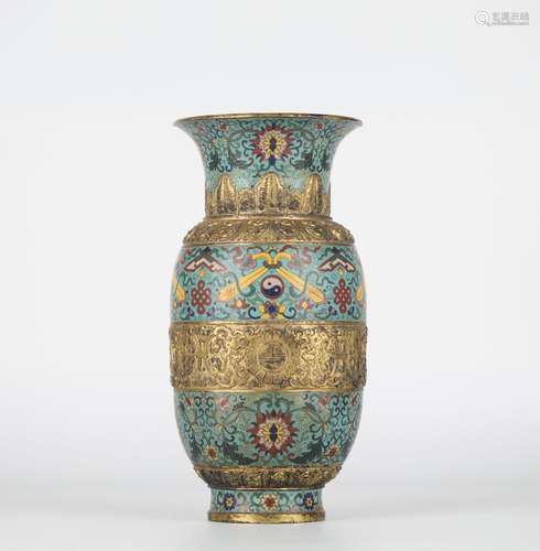 Chinese cloisonne vase, Qianlong