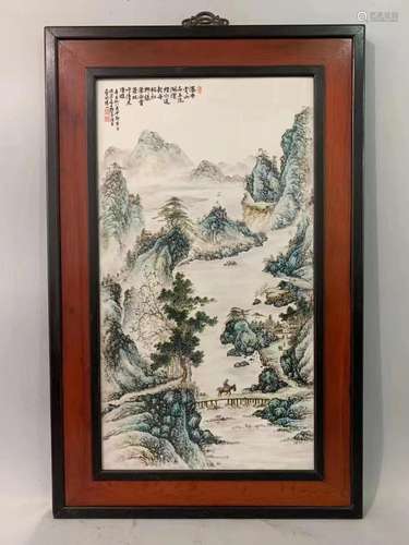 Wang Yeting, Landscape Pattern Porcelain Plaque